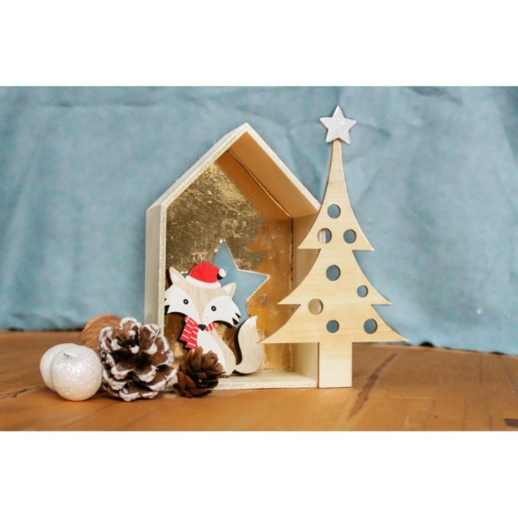 MégaCréa DIY - Sapin bois ajouré tailles assorties 3 pièces