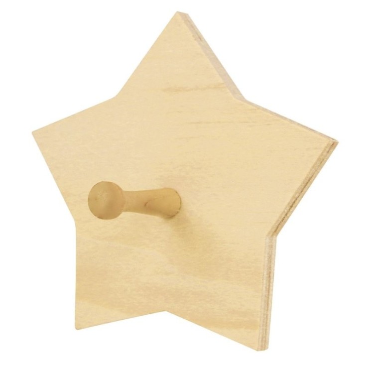 MégaCréa DIY - Patère en bois Etoile 10 x 10 x 8 cm