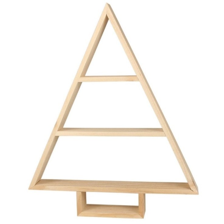 MégaCréa DIY - Etagère en bois Sapin de Noel 40x32,5x4,5 cm