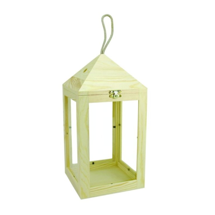 MégaCréa DIY - Lanterne en bois 15 x 15 x 30 cm