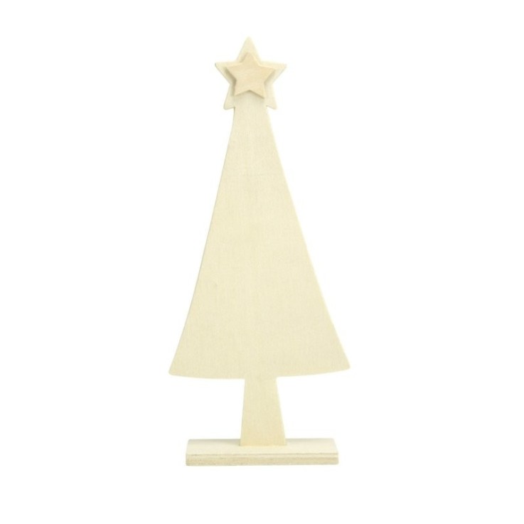 MégaCréa DIY - Sapin de Noel en bois 23x9,5x5 cm
