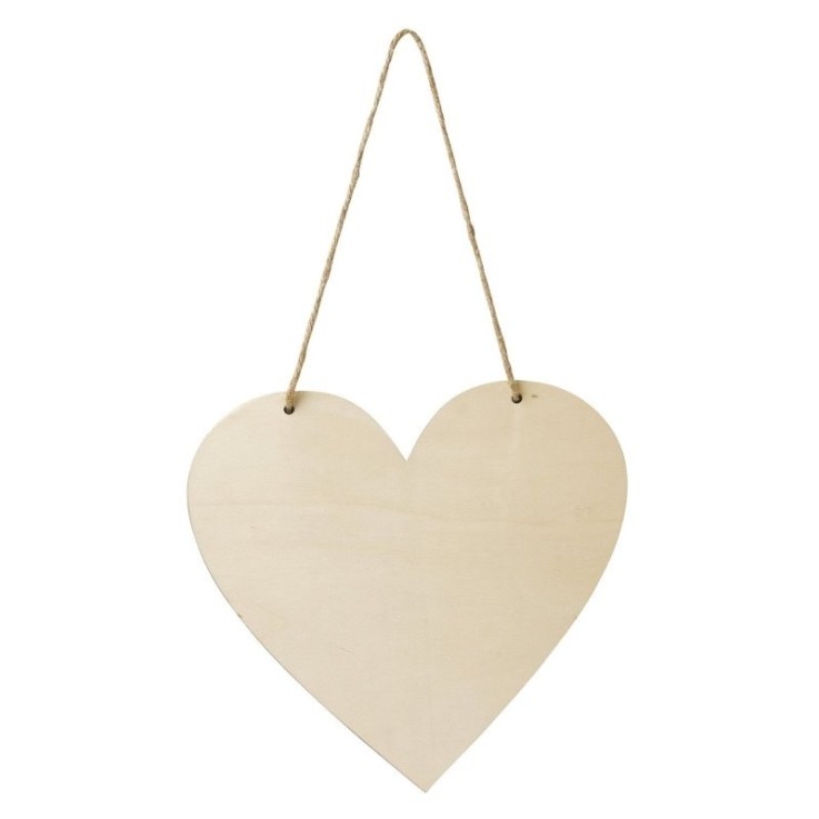MégaCréa DIY - Coeur à suspendre et à décorer en bois 20 x 20 cm