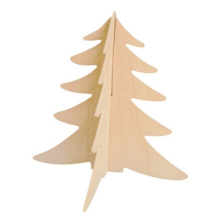MégaCréa DIY - Sapin de Noel en bois à assembler 12x15 cm 2 pièces