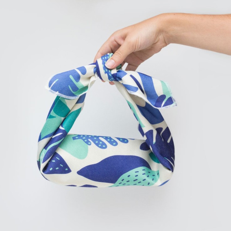 Furoshiki Herbier 75 x 75 cm en Fibres Recyclées