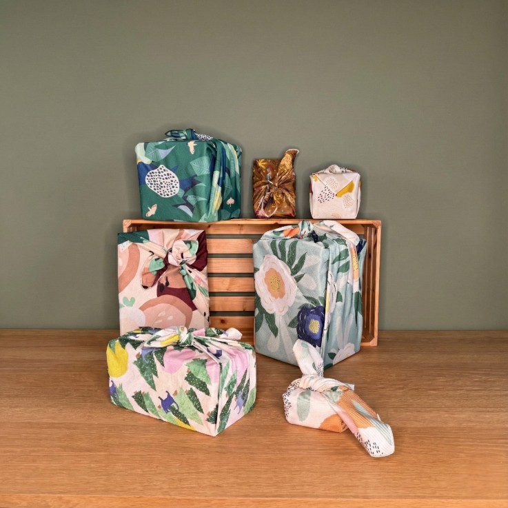 Pack de 7 Furoshiki Belle Bande - formats et motifs différents