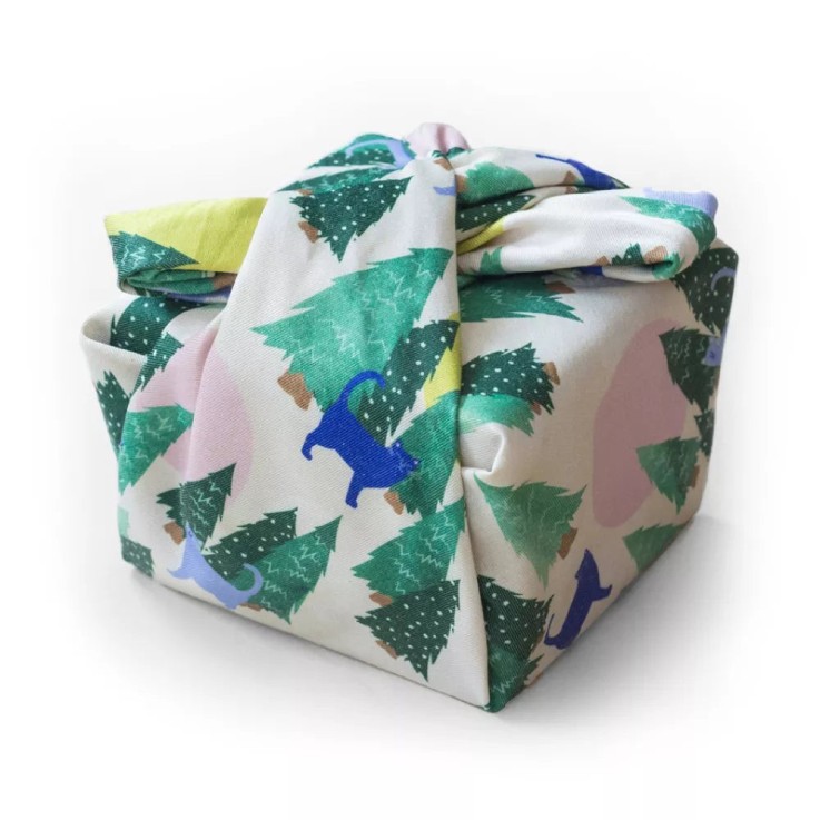 Furoshiki Entrechat 75 x 75 cm en Fibres Recyclées
