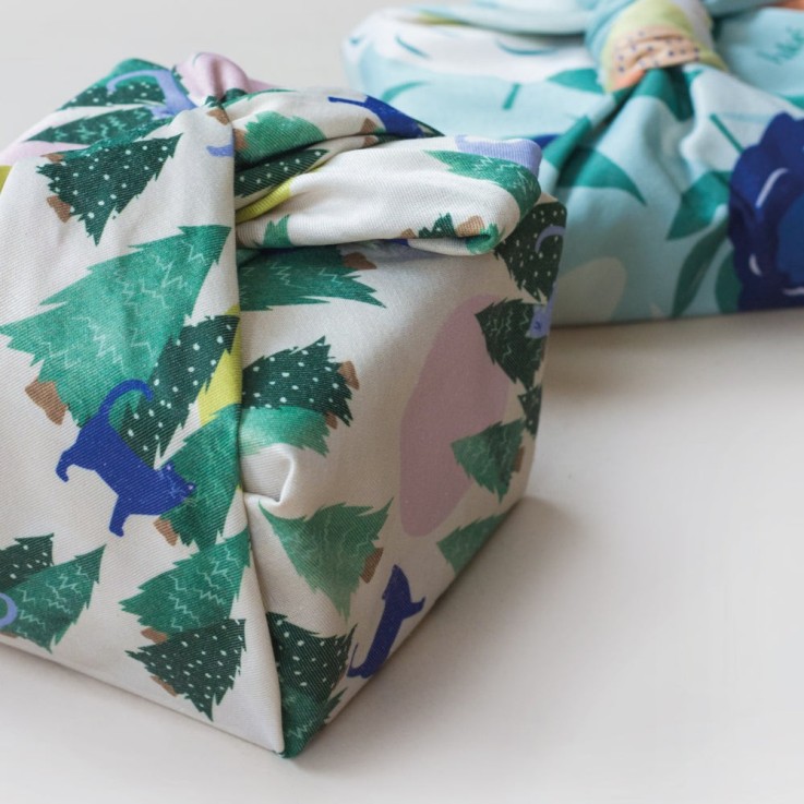 Furoshiki Entrechat 75 x 75 cm en Fibres Recyclées