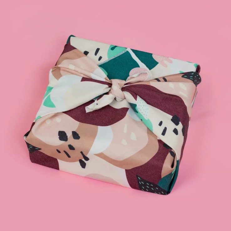 Furoshiki Grenat 75 x 75 cm en Fibres Recyclées