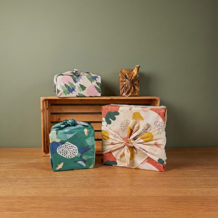 Pack de 4 Furoshiki Premiers pas - formats et motifs différents