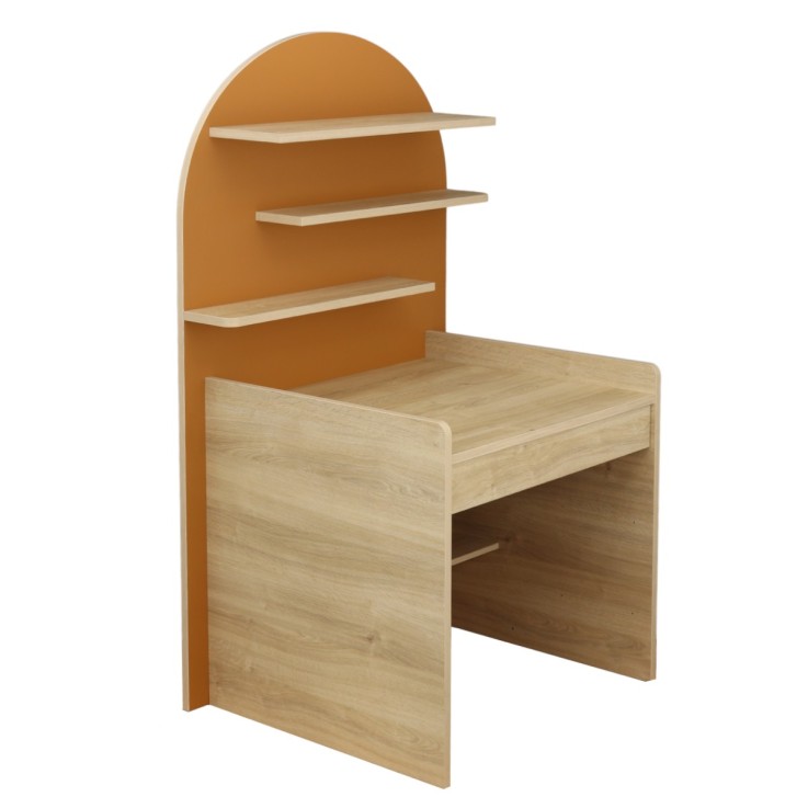 Bureau enfant - décor bois chêne sépia forme arche