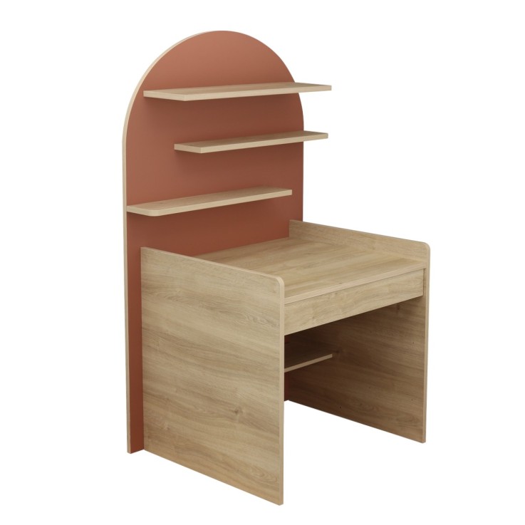 Bureau enfant - décor bois chêne sépia forme arche