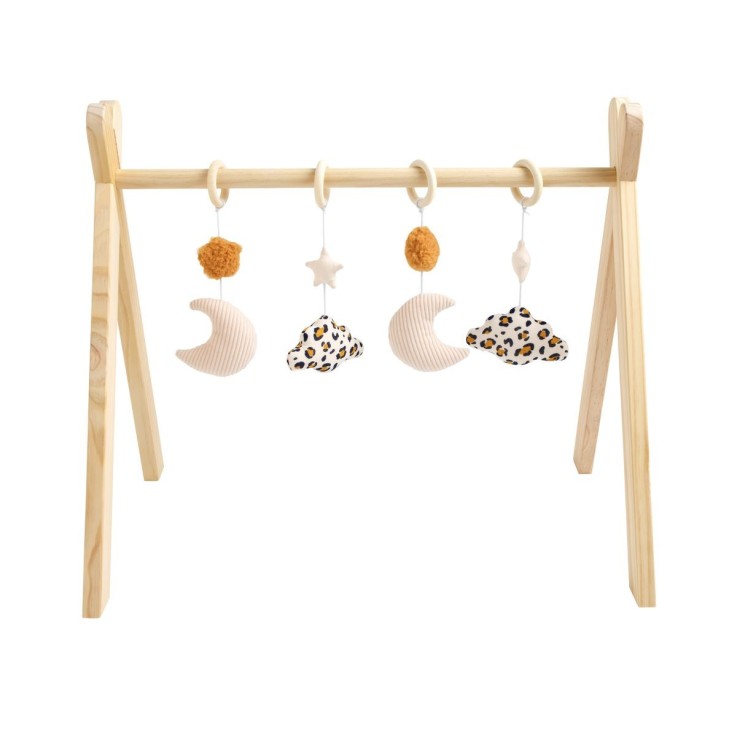Arche d'éveil bois Léopard avec 4 jouets