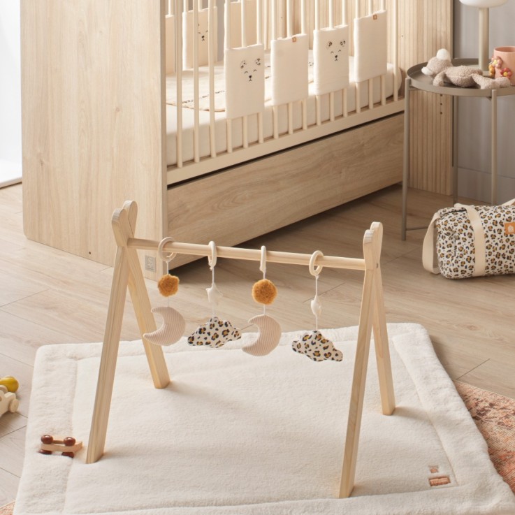 Arche d'éveil bois Léopard avec 4 jouets