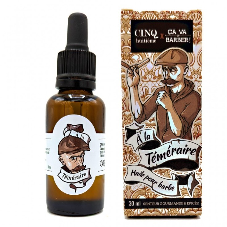 Huile pour barbe Bio Senteur Gourmande et Epicée (30 ml) À la Téméraire