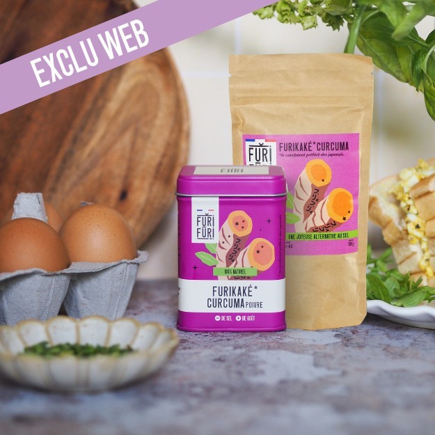 DUO POT & ECO-RECHARGE FURIFURI CURCUMA - Alternative au sel - Condiment sésame & algues