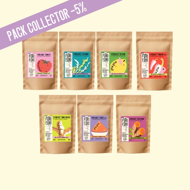 PACK 7 ECO-RECHARGES FURIKAKE - Alternative au sel - Condiment sésame & algues