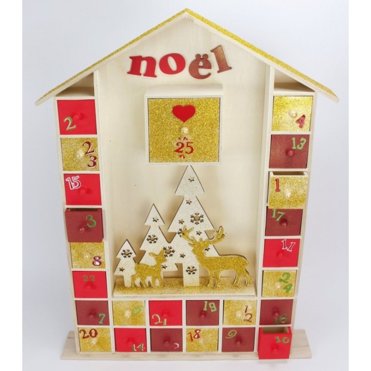MégaCréa DIY - Très grand Calendrier de l'avent bois 66,5 cm