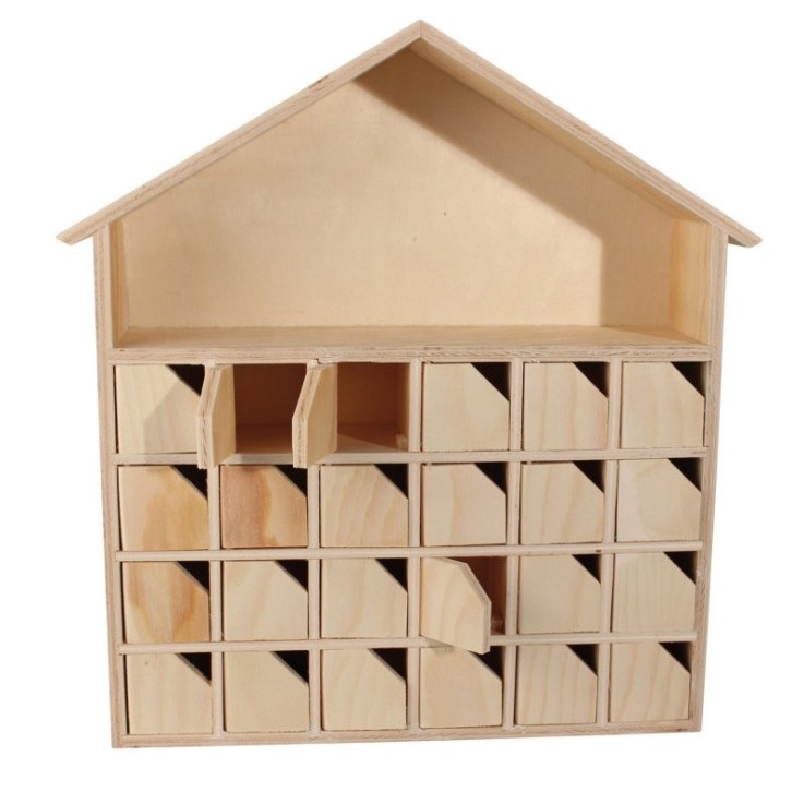 MégaCréa DIY - Maison de l'Avent bois 31x34x7 cm
