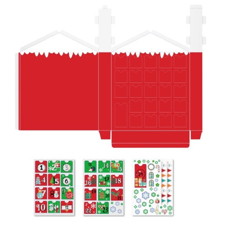 MégaCréa DIY - Calendrier de l'avent en carton 30,5 x 38 x 5 cm