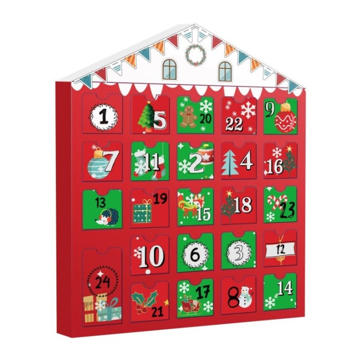 MégaCréa DIY - Calendrier de l'avent en carton 30,5 x 38 x 5 cm