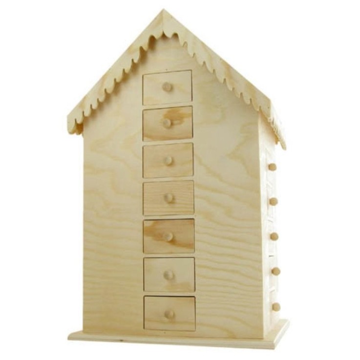 MégaCréa DIY - Maison de l'Avent bois 35x22x19 cm