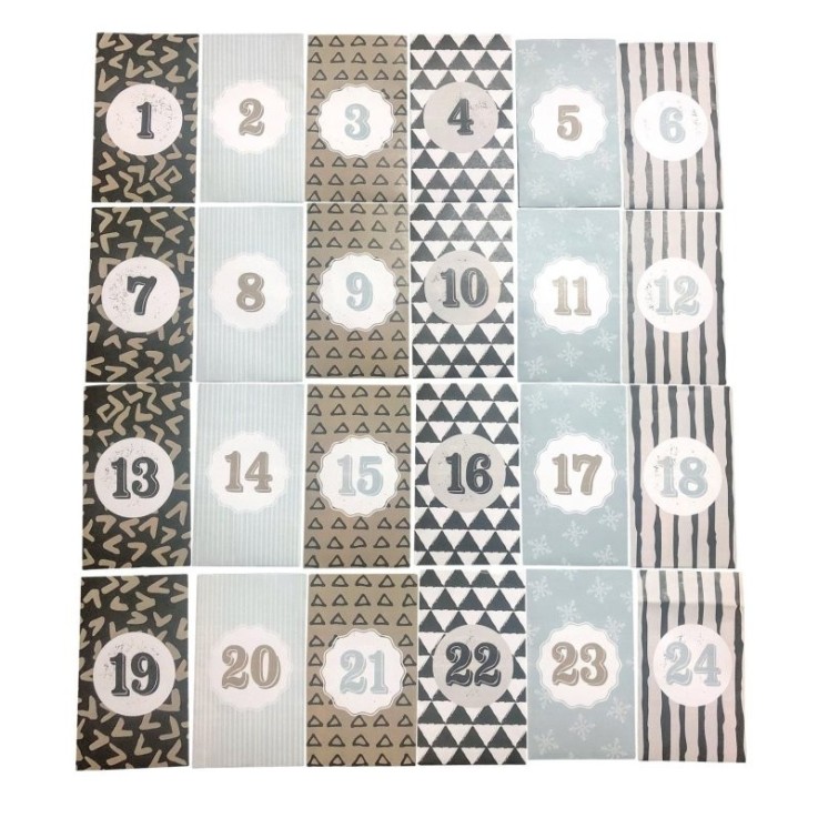MégaCréa DIY - Sachet en papier pour cadeaux de l'Avent 24 pièces