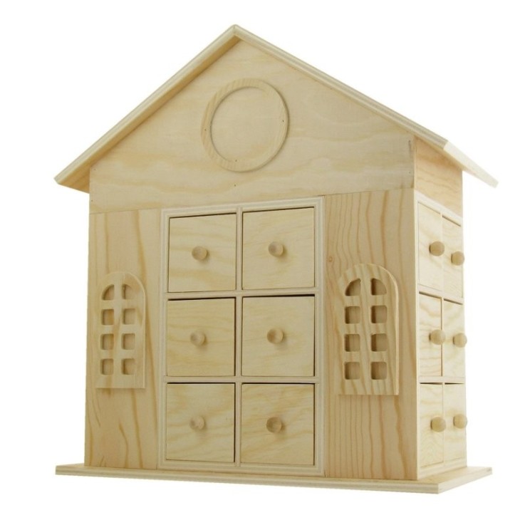 MégaCréa DIY - Maison de l'Avent bois 29x14x30 cm