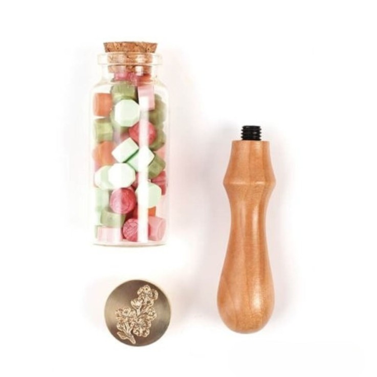 Kit sceau et cire à cacheter - Fleur