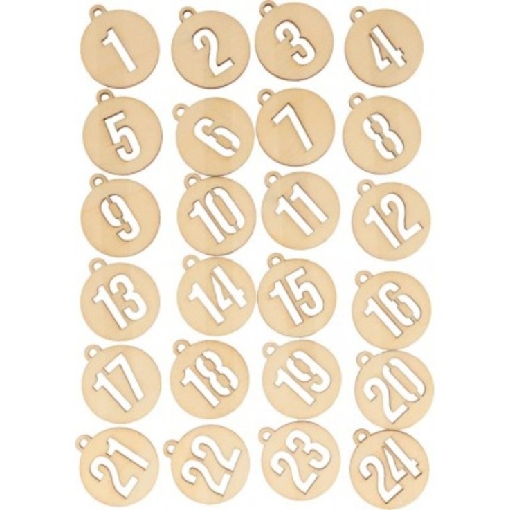 Set de 24  chiffres bois