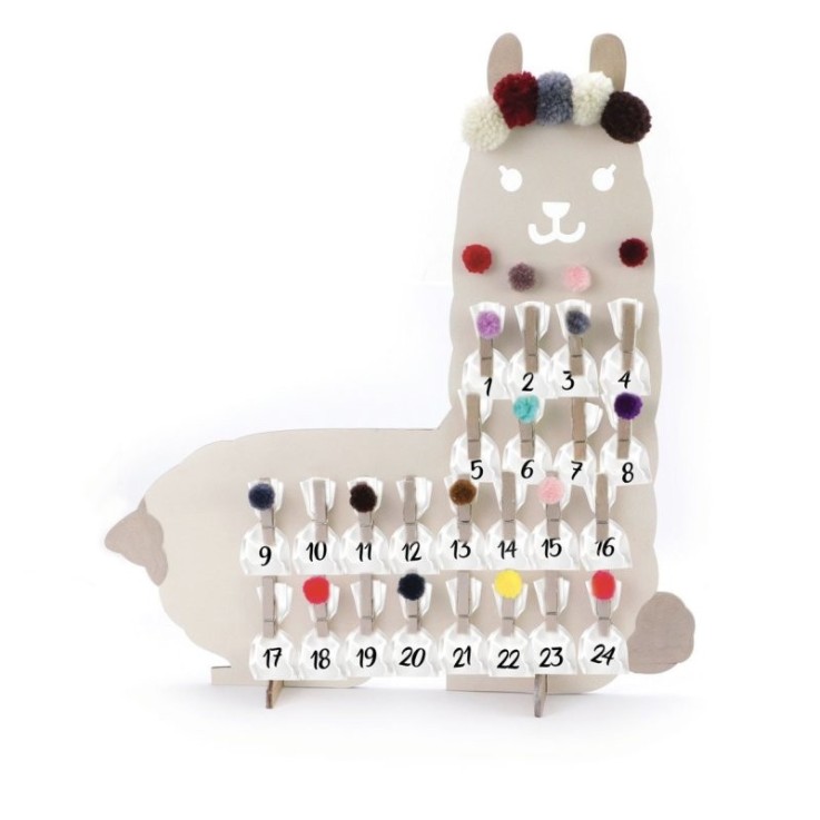CALENDRIER DE L'AVENT LAMA 370x400mm