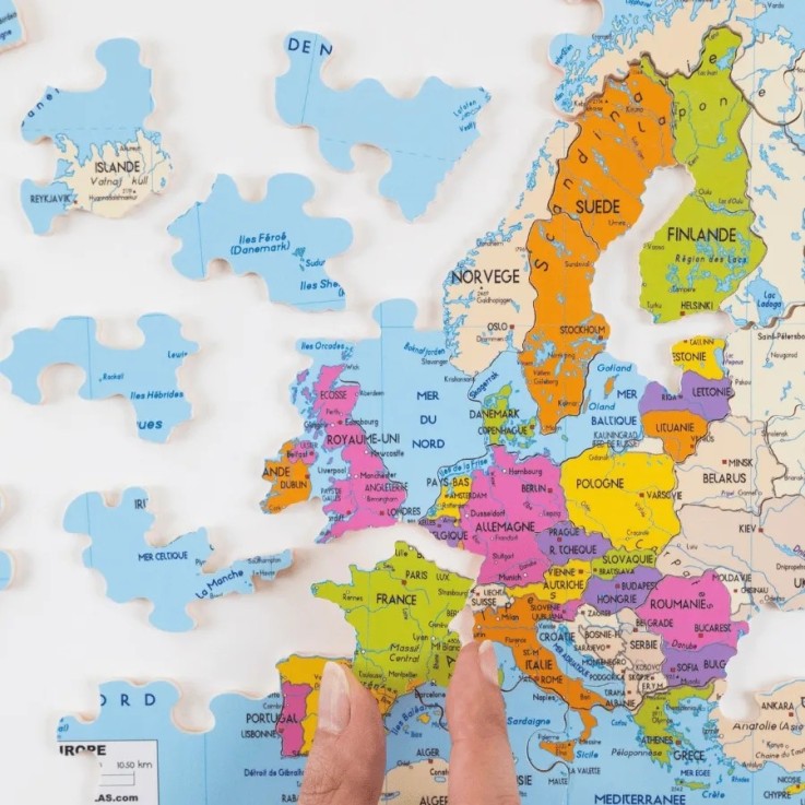 Puzzle en bois 50 pièces Carte d'europe