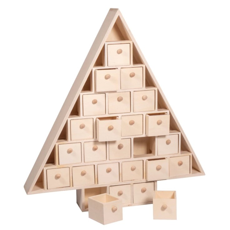 Calendrier de l'Avent en bois – Kit décoratif à personnaliser pour Noël