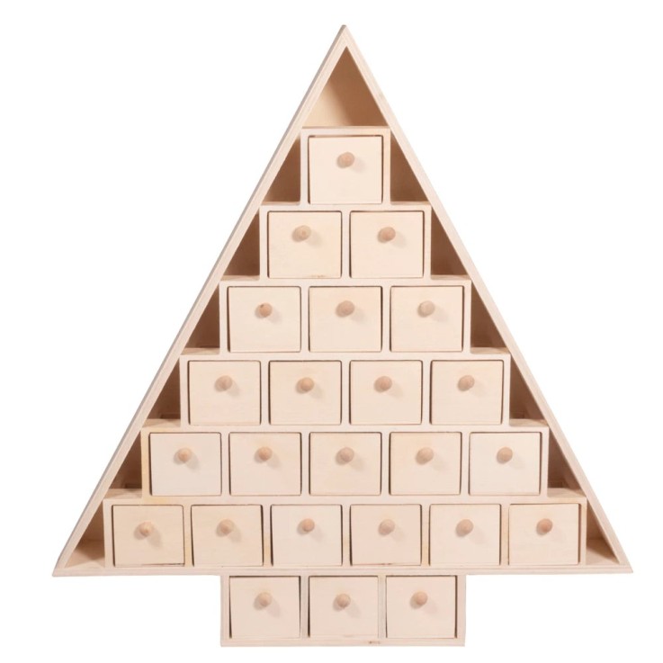 Calendrier de l'Avent en bois – Kit décoratif à personnaliser pour Noël