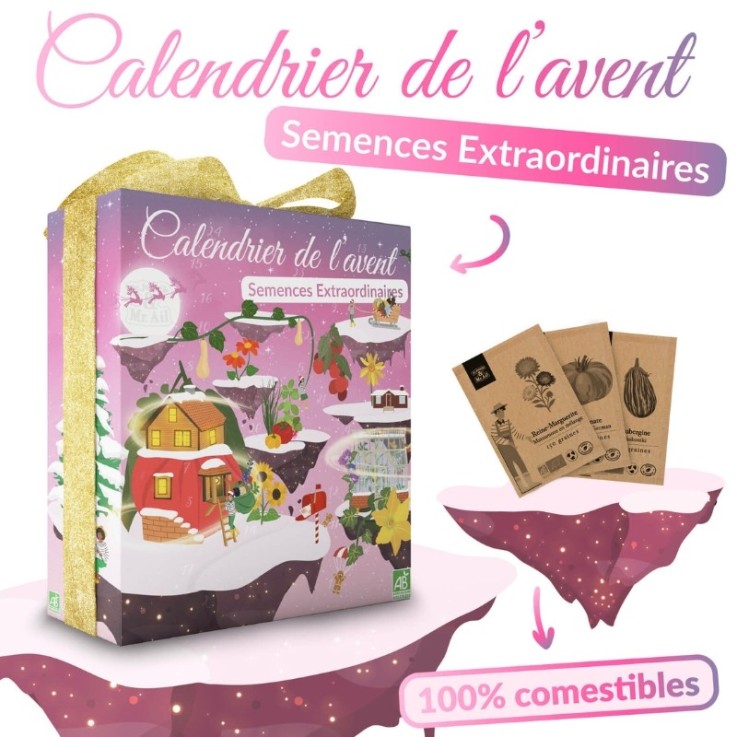 Calendrier de l’Avent - Semences Extraordinaires BIO pour le potager – 24 variétés 100% comestibles