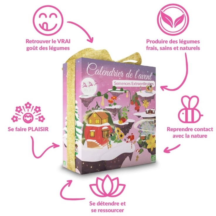Calendrier de l’Avent - Semences Extraordinaires BIO pour le potager – 24 variétés 100% comestibles