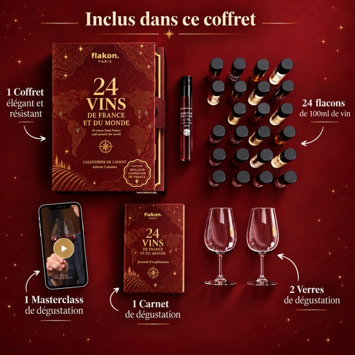 Calendrier de l'Avent Vin - 24 Vins de France et du Monde