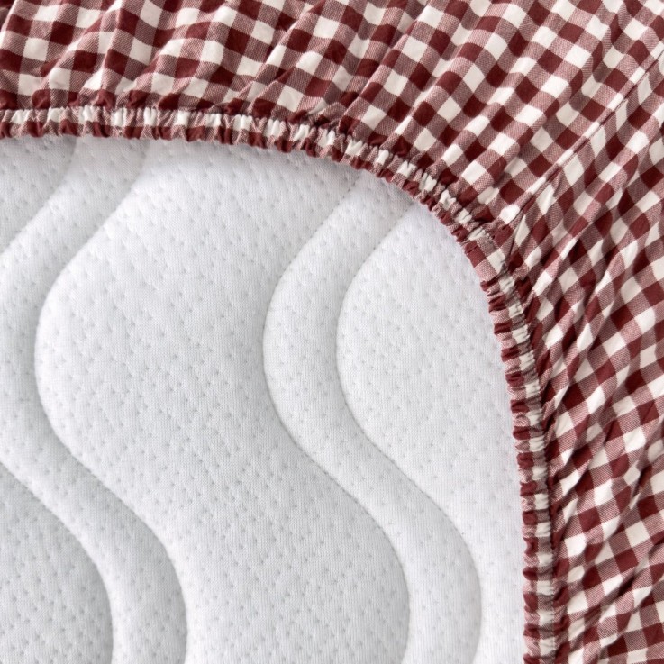 Drap housse bébé Percale Coton Bio Vichy