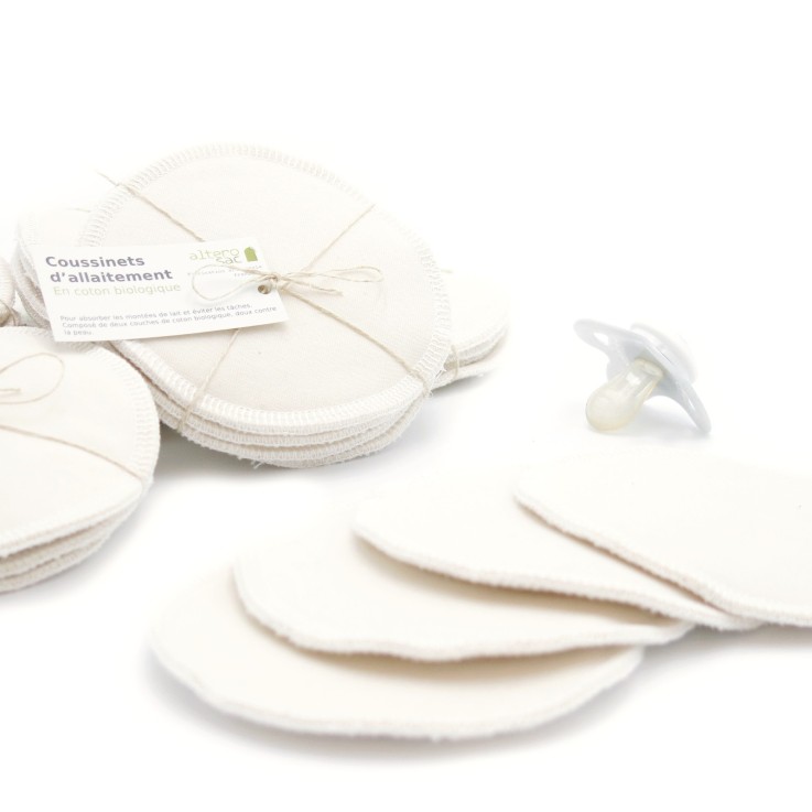 Coussinet d’allaitement lavable en Coton Bio x 4