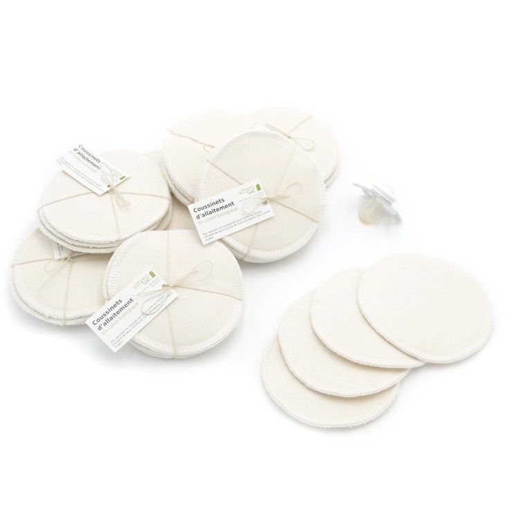 Coussinet d’allaitement lavable en Coton Bio x 4