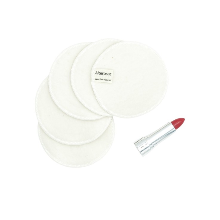 Coton démaquillant lavable en Coton Bio x 5 (rond)