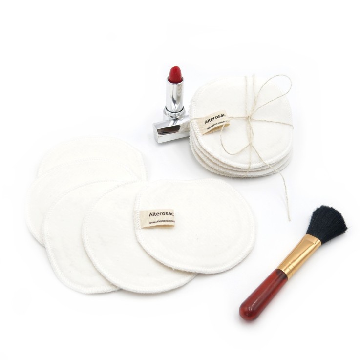 Coton démaquillant lavable en chanvre x 5