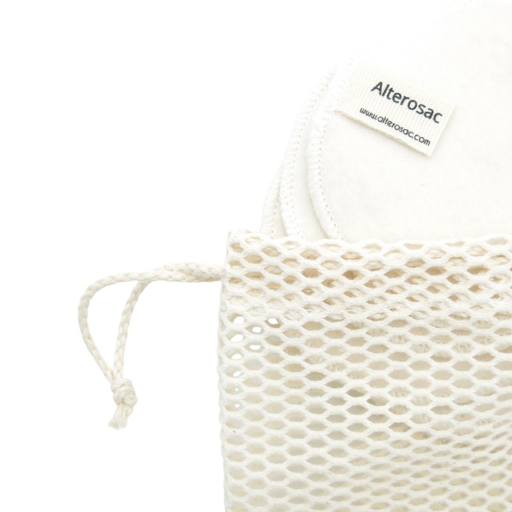 Filet de rangement pour Cotons et savon en Coton Bio