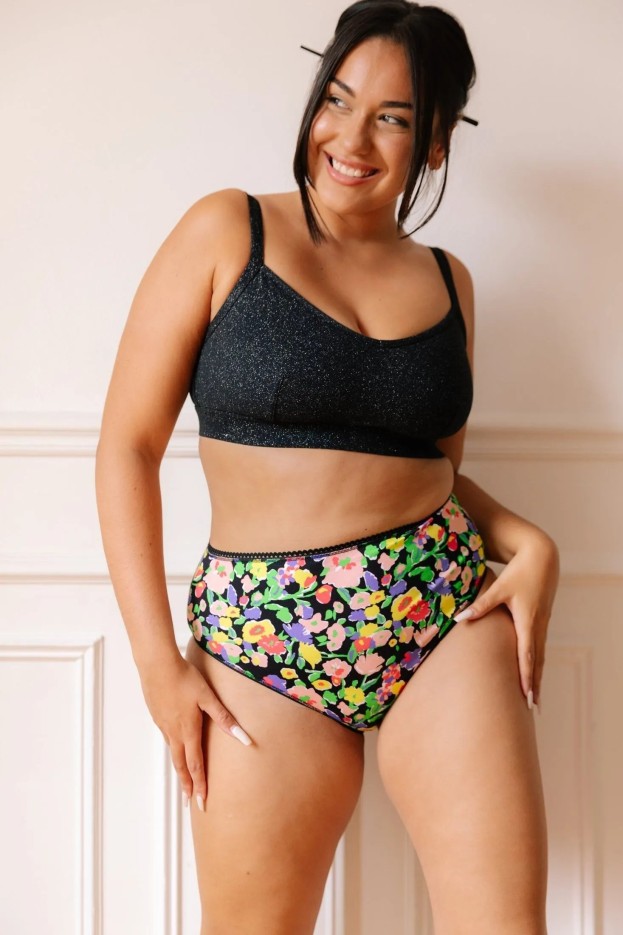 Culotte Tulipia - taille haute - noir - coton biologique