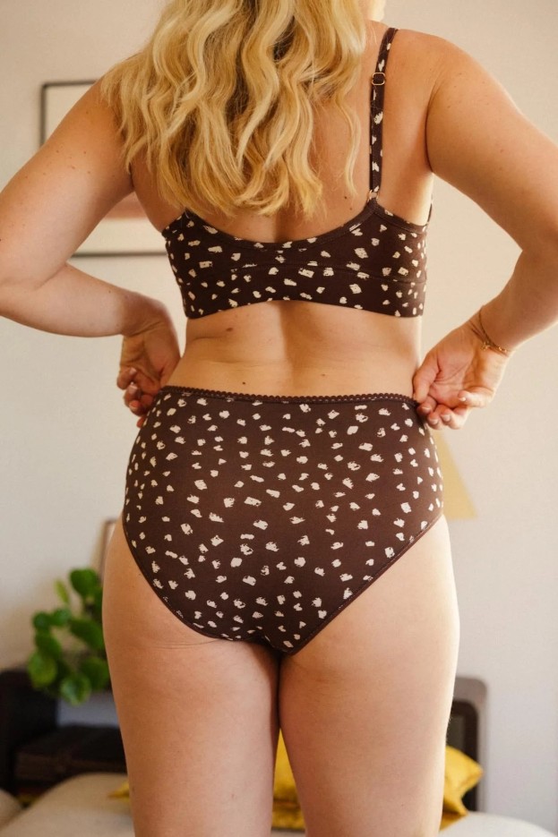 Culotte Bambi - taille haute - marron - coton biologique