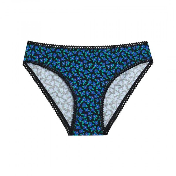 Culotte - imprimé mini fleurs bleu - coupe classique - coton biologique