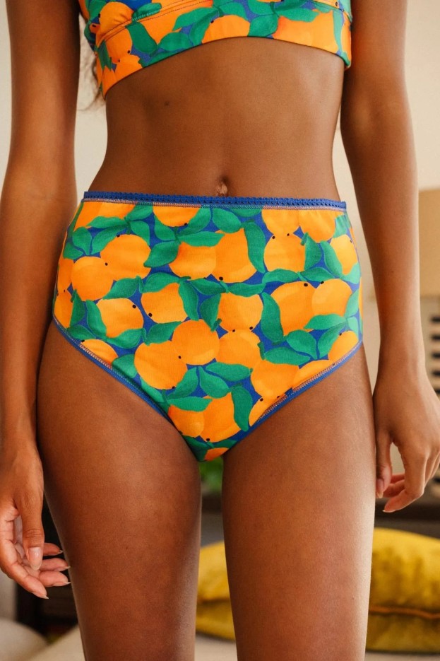 Culotte - taille haute - imprimé mandarines - coton biologique
