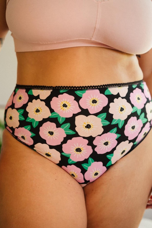 Culotte Bougainvillier Bico - taille haute - imprimé fleuri - coton biologique