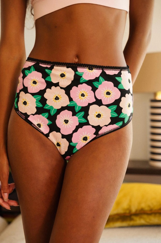 Culotte Bougainvillier Bico - taille haute - imprimé fleuri - coton biologique