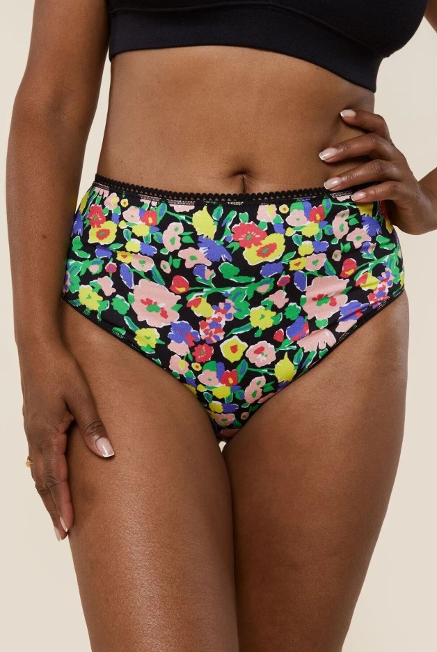 Culotte Dahlia Noir - taille haute - coton biologique
