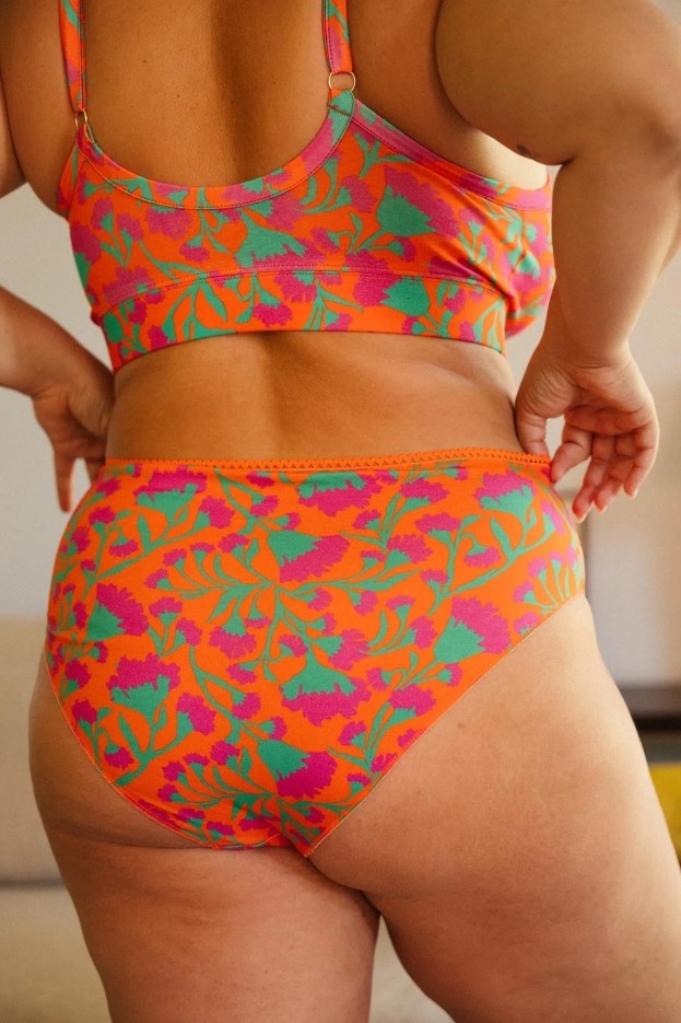 Culotte Néroli Fuchsia - taille haute - imprimé fleuri - coton biologique
